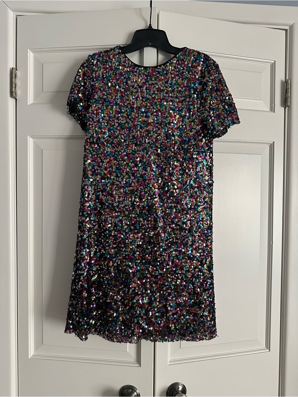 She + Sky Girls Multicolor Sequin Shift Dress